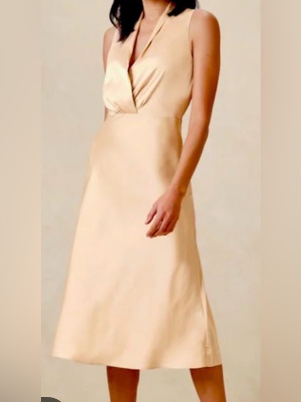 Banana Republic Factory Champagne Satin Dress